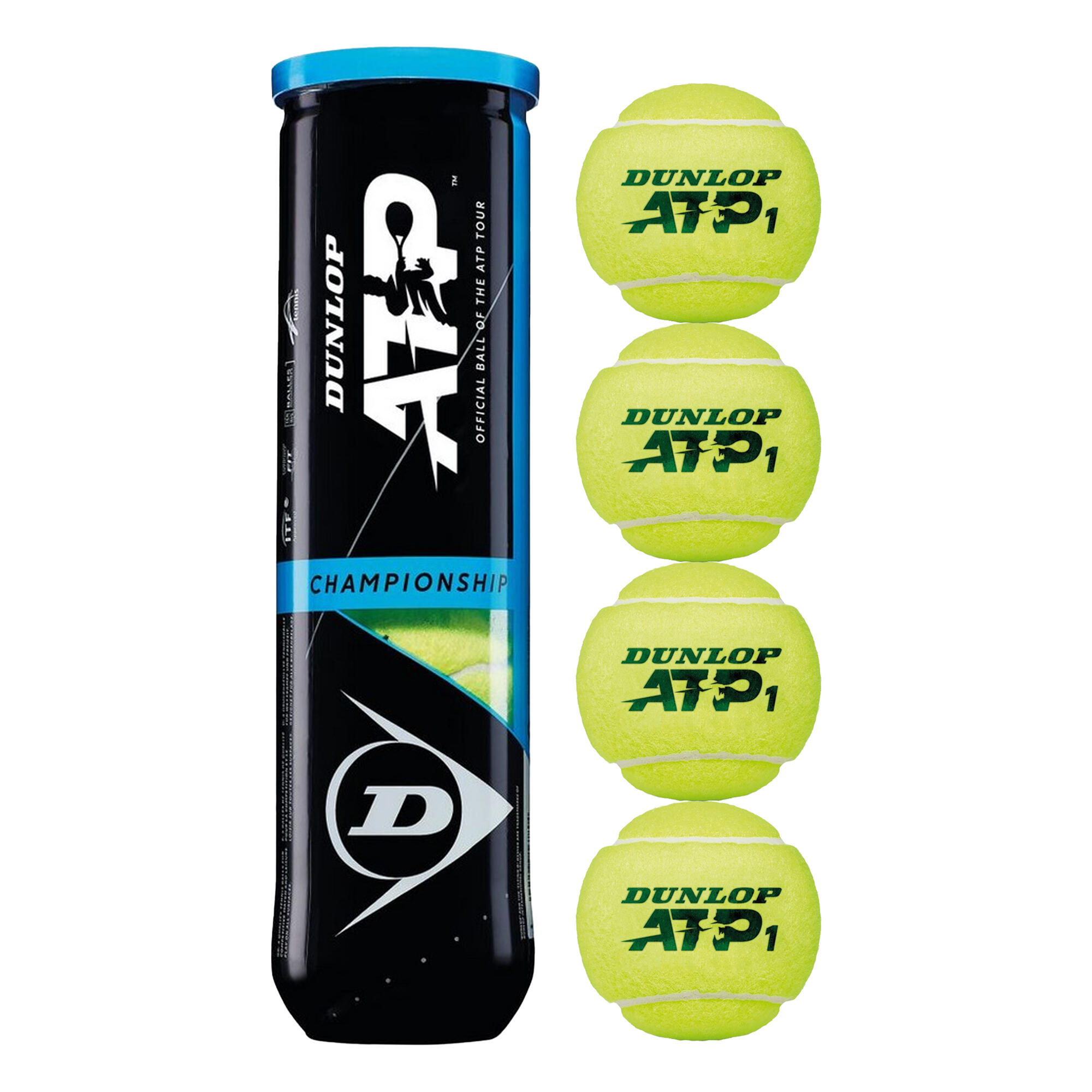 ATP tennis balls (Green / Black)