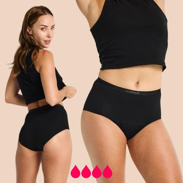 MODIBODI Braga Menstrual Brief Bambú Flujo 4 Tampones