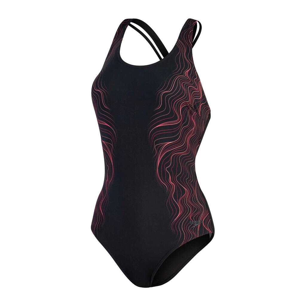 Womens/Ladies Calypso Shaping One Piece Swimsuit (Black/Pink) 1/2