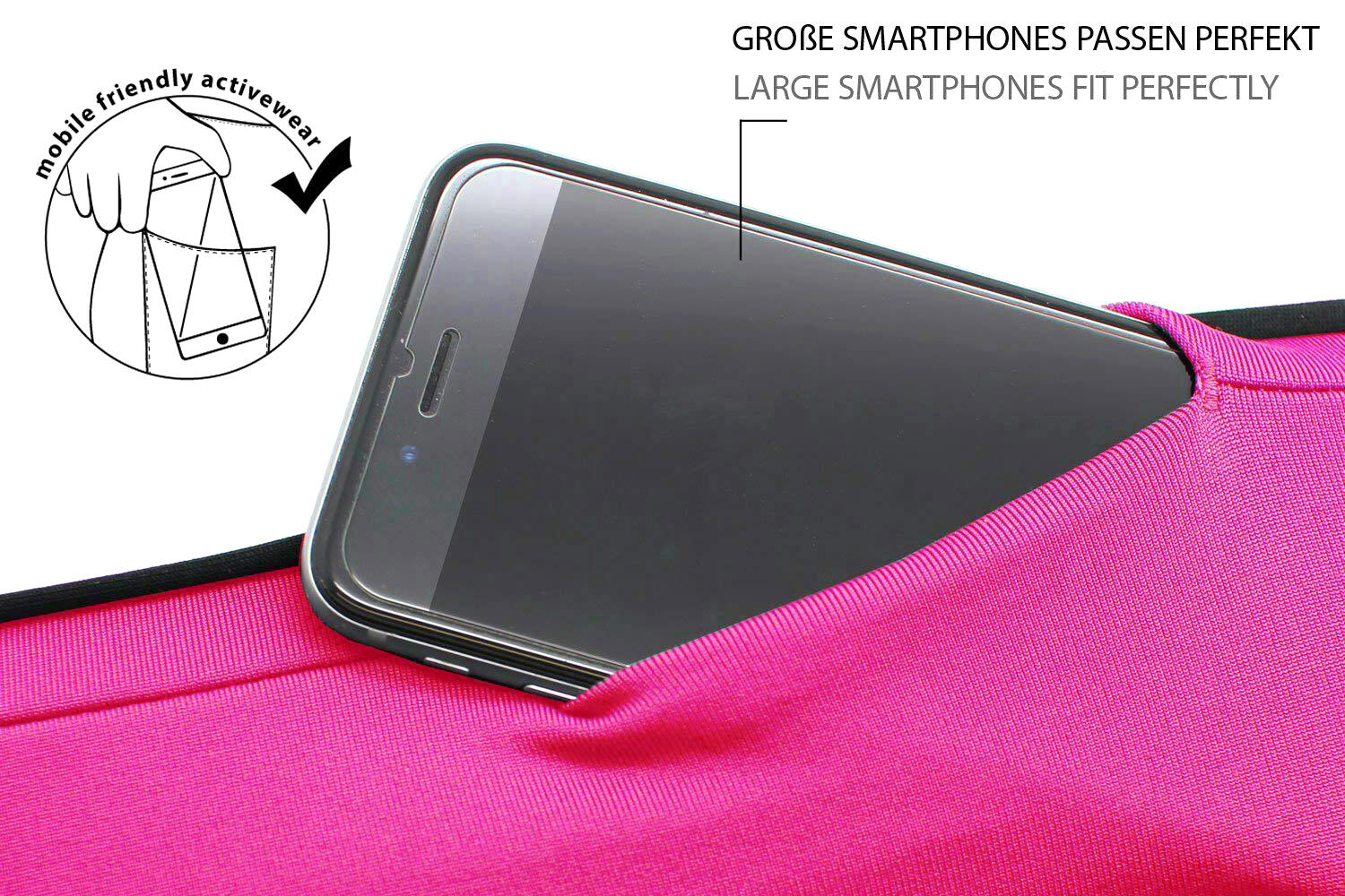 Formbelt Laufgürtel Plus für Handy-pink 3/6