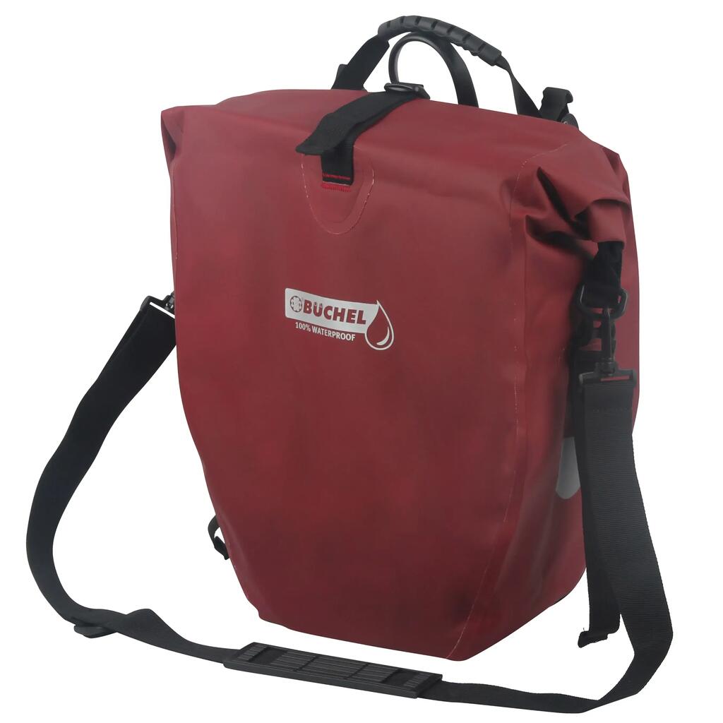 Büchel Travel Classic PVC Waterproof Pannier 25.4 L — Merlot.