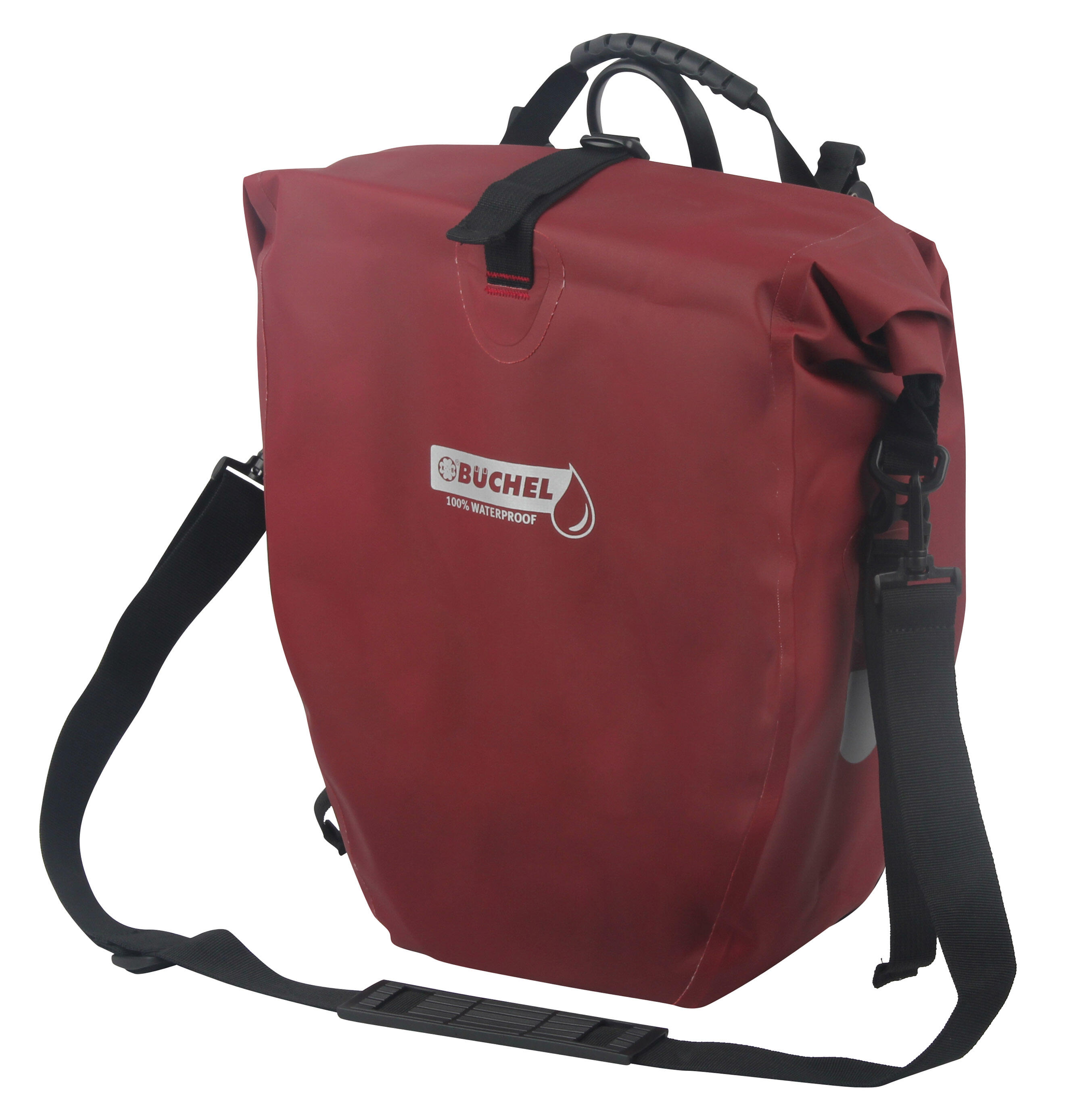 BÜCHEL Büchel Luxe Pakaftas / Enkele fietstas - Donkerrood - 25.4L