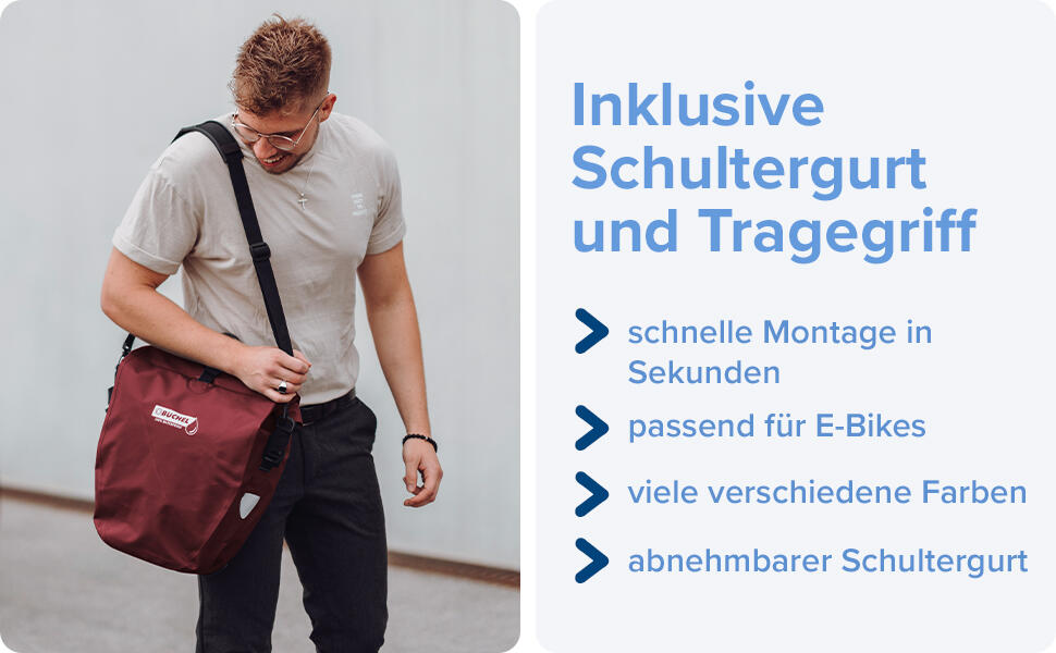 Wasserdichte Fahrradtasche
für Gepäckträger
25,4L 4/7