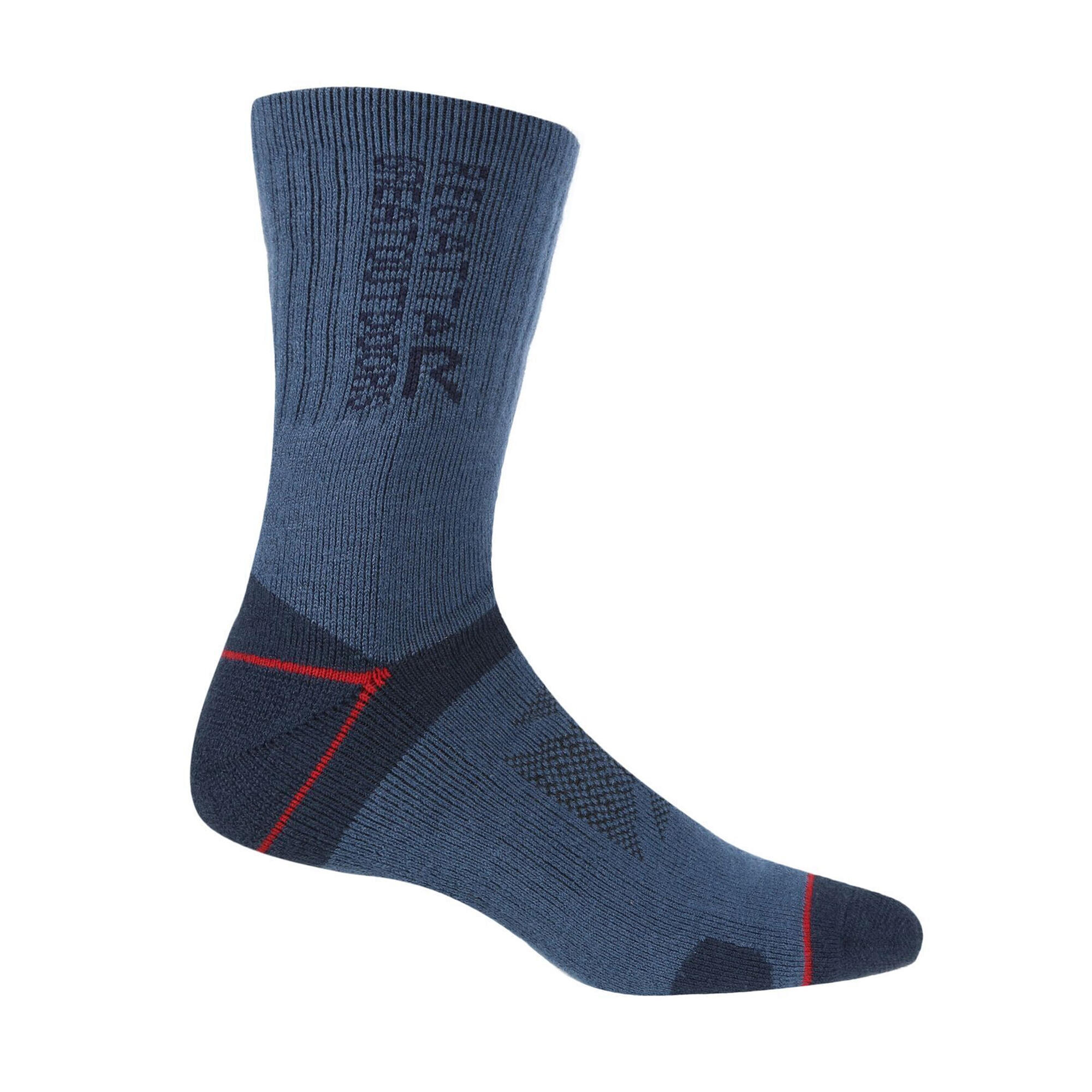 Men's BLISTER PROTECTION socks (Dark denim / Dark red)