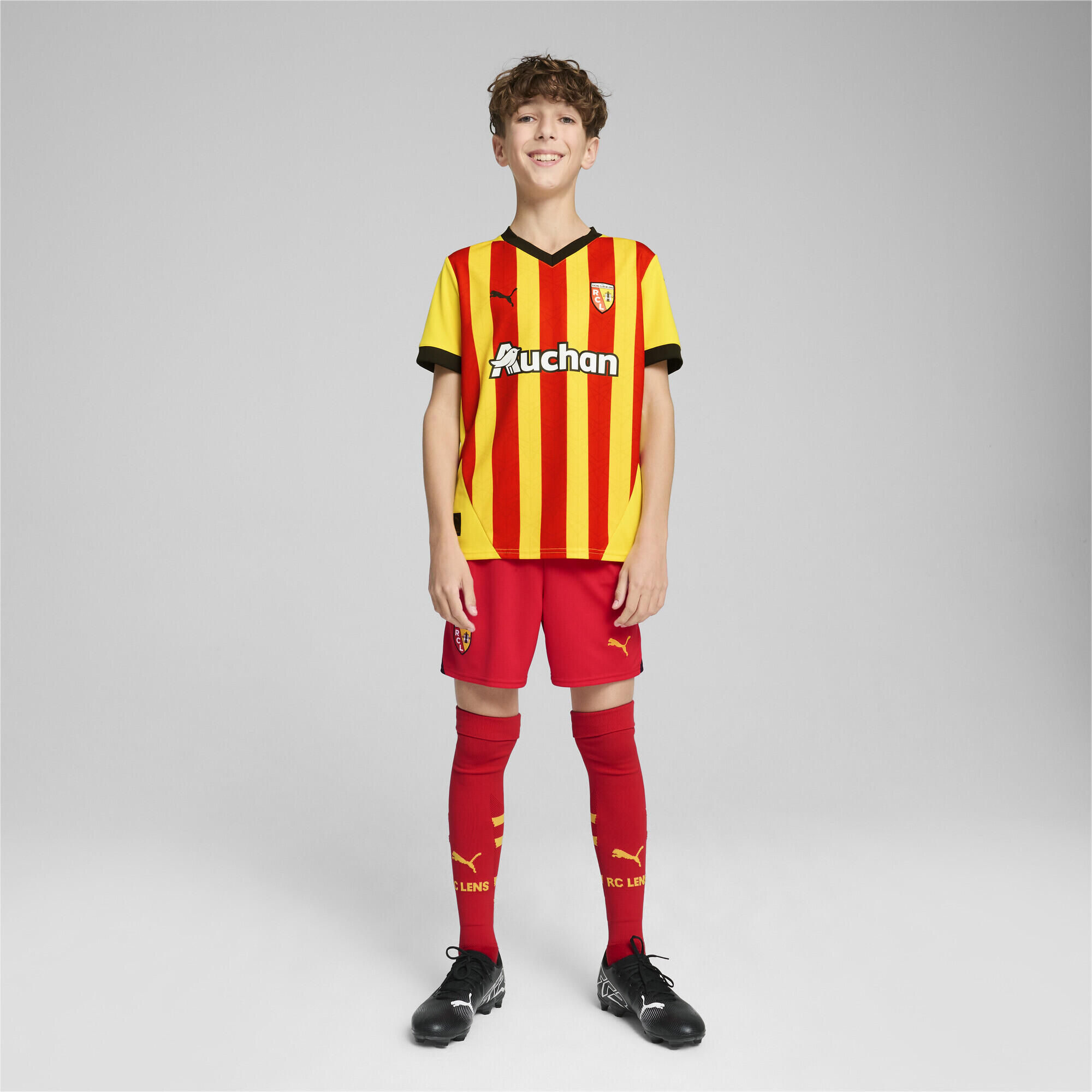 RC Lens 24/25 thuisshirt voor jongeren PUMA Pelé Yellow Red 6/7