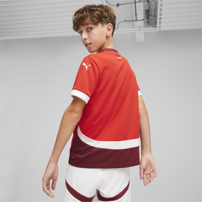 Camiseta de local de Suiza 2024 de fútbol Niño PUMA Red Team Regal