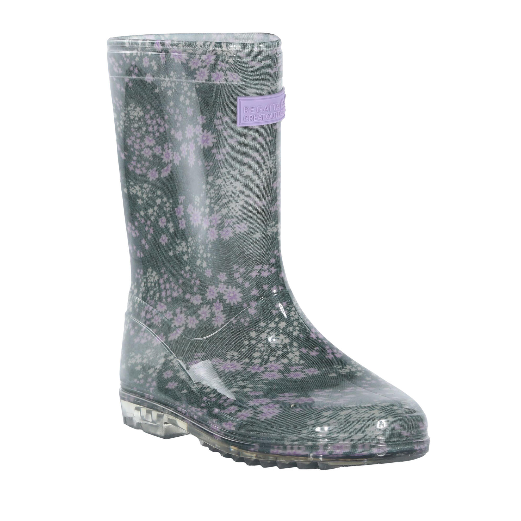 Childrens Kids Wenlock Ditsy Daisy Wellington Boots Balsam Green