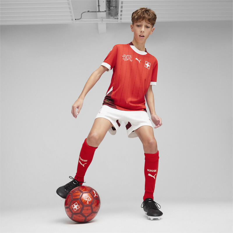 Camiseta de local de Suiza 2024 de fútbol Niño PUMA Red Team Regal