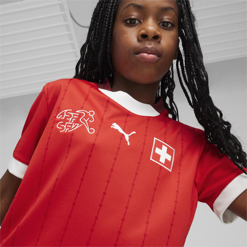 Camiseta de local de Suiza 2024 de fútbol Niño PUMA Red Team Regal