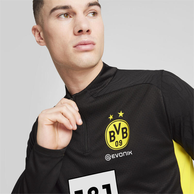 Haut d’entraînement à 1/4 zip Borussia Dortmund Homme PUMA Black Faster Yellow