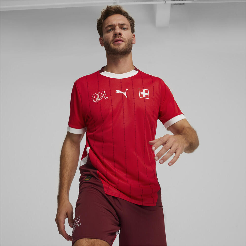 Męska, domowa koszulka reprezentacji Szwajcarii w piłce nożnej 2024 PUMA
