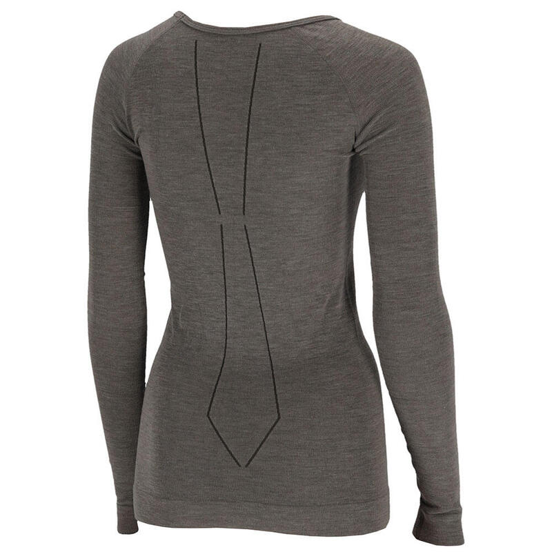 Xtreme Thermoset Dames Merino Wol - Thermoshirt + Thermolegging - Grijs Melange