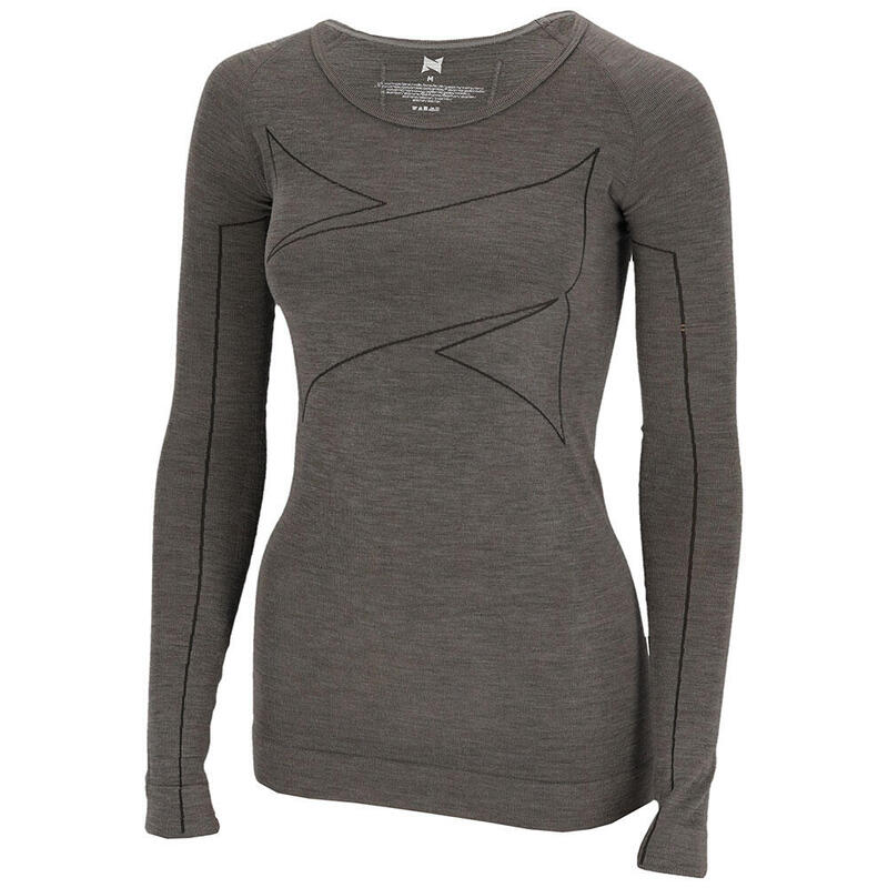 Xtreme Thermoset Dames Merino Wol - Thermoshirt + Thermolegging - Grijs Melange