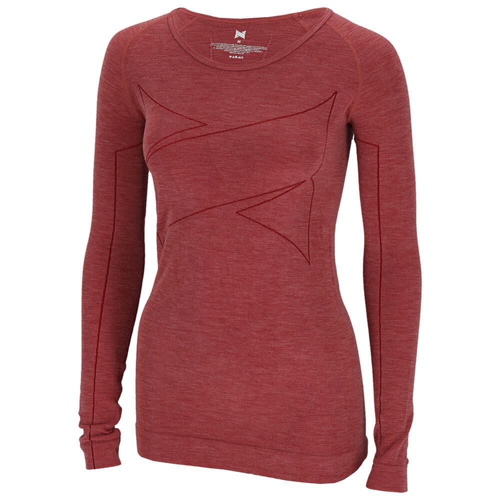 Xtreme - T-shirt Manche Longue Thermique Femme Laine Mérinos Rouge - Sous Pull - Rouge - 40 M - Decathlon