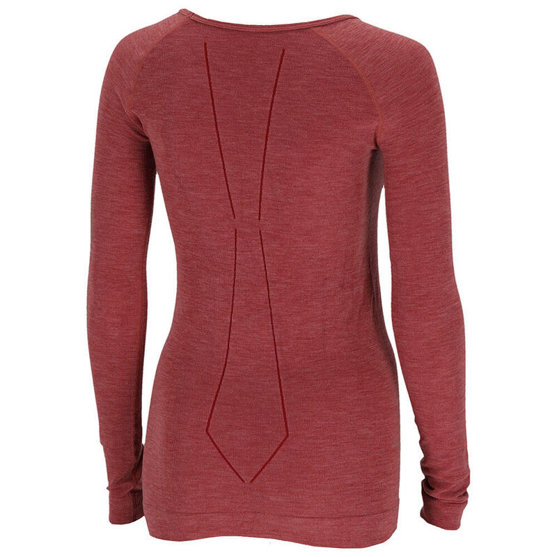 Xtreme Thermal Shirt Femme Laine Mérinos Rouge Mélange