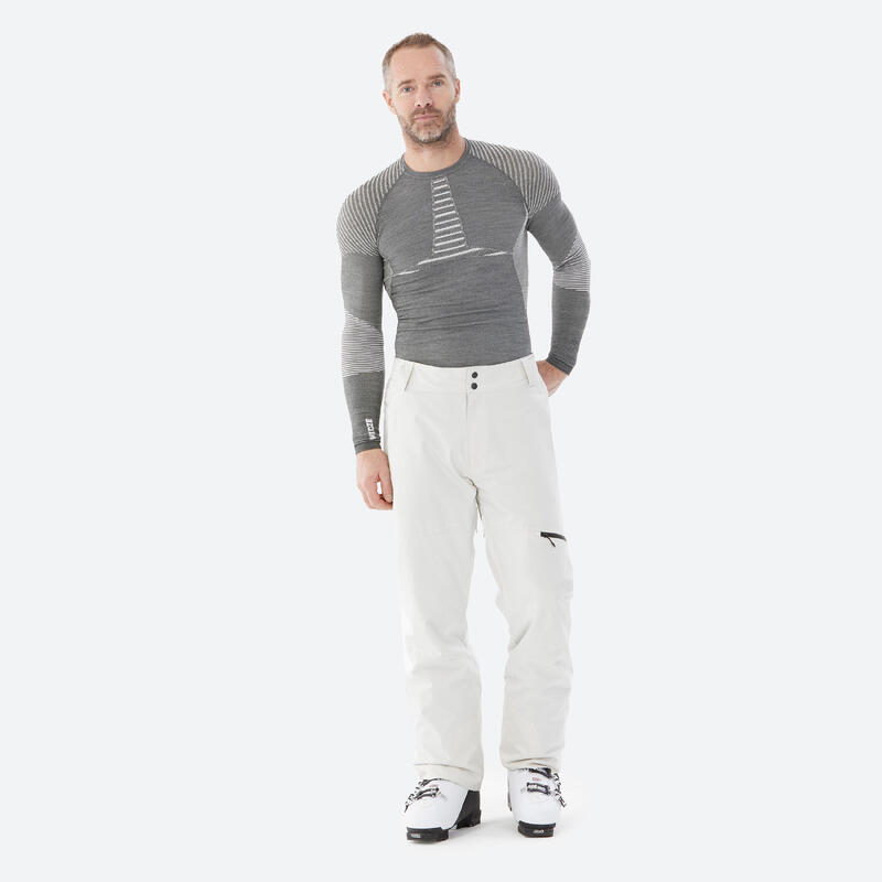 Seconde vie - Pantalon de ski chaud regular homme 500 - beige clair - TRÈS BON