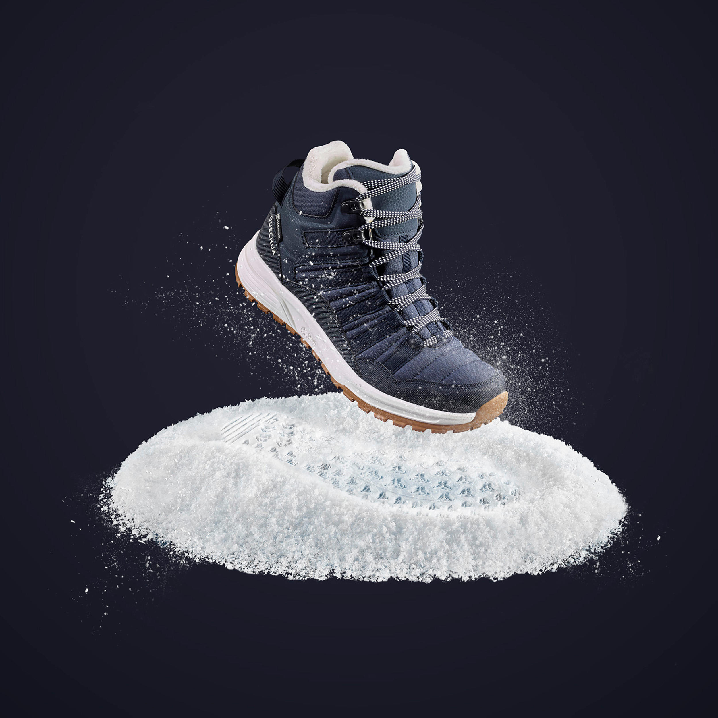 Damen-Wanderschuhe für Schnee, NH500 Mid blau 5/7