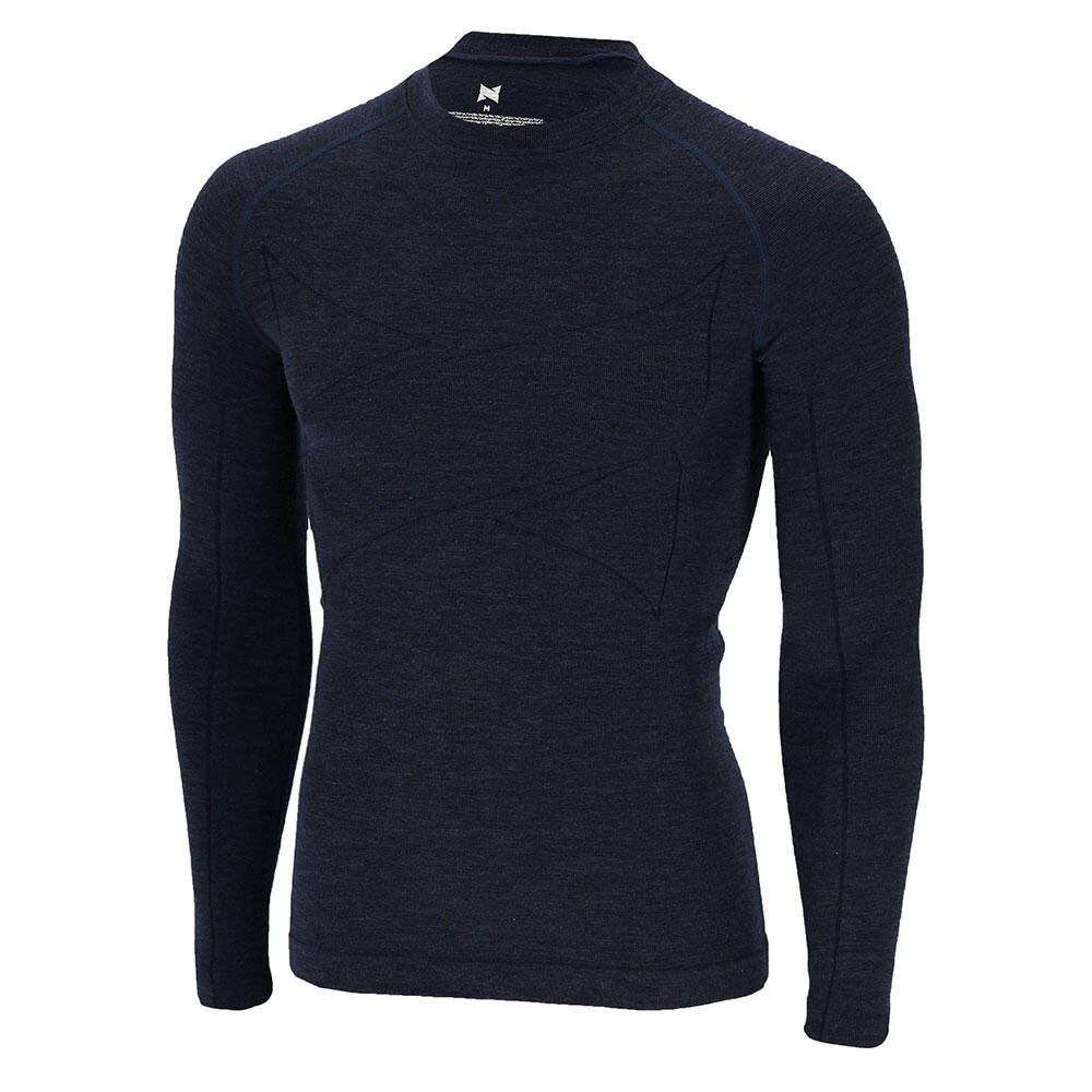 Xtreme Thermoset Heren Merino Wol Thermoshirt Thermolegging Marineblauw XTREME Decathlon