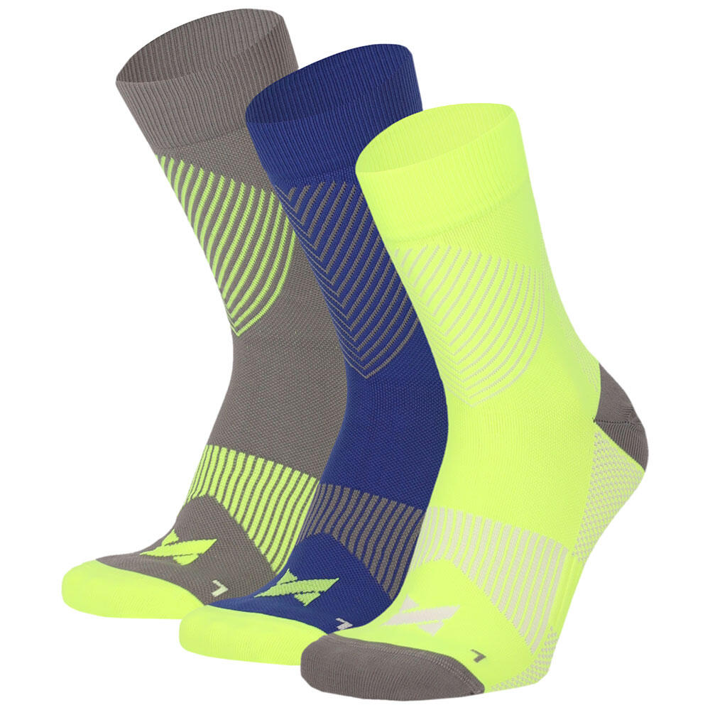 Xtreme Sockswear   - Chaussettes De Compression Xtreme Quarter 3-pack Multi Jaune - Chaussettes De Compression - Multicolore - 39/42 - Decathlon