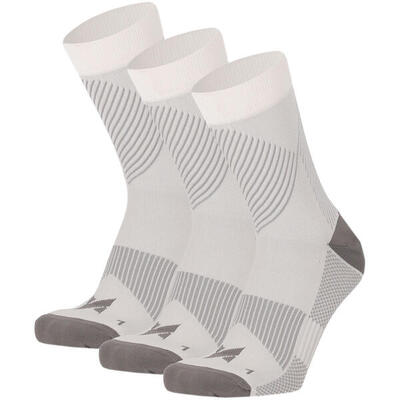 Hardloop sokken compressie quarter 3-pack multi wit