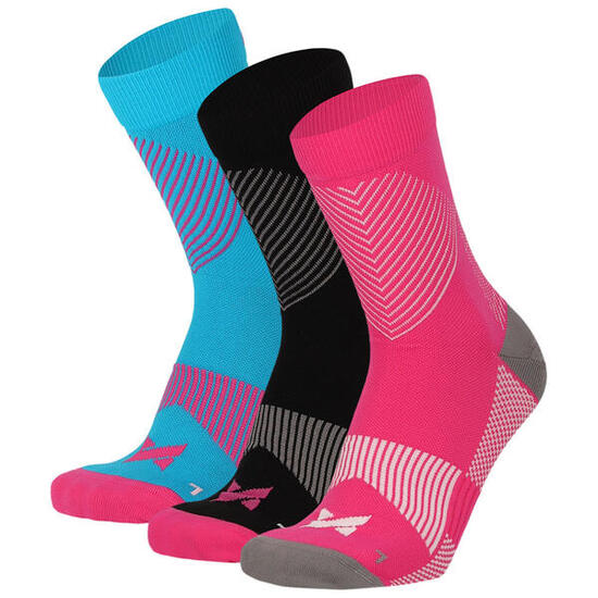 Chaussettes de Compression Xtreme Quarter 3-pack Multi Rose