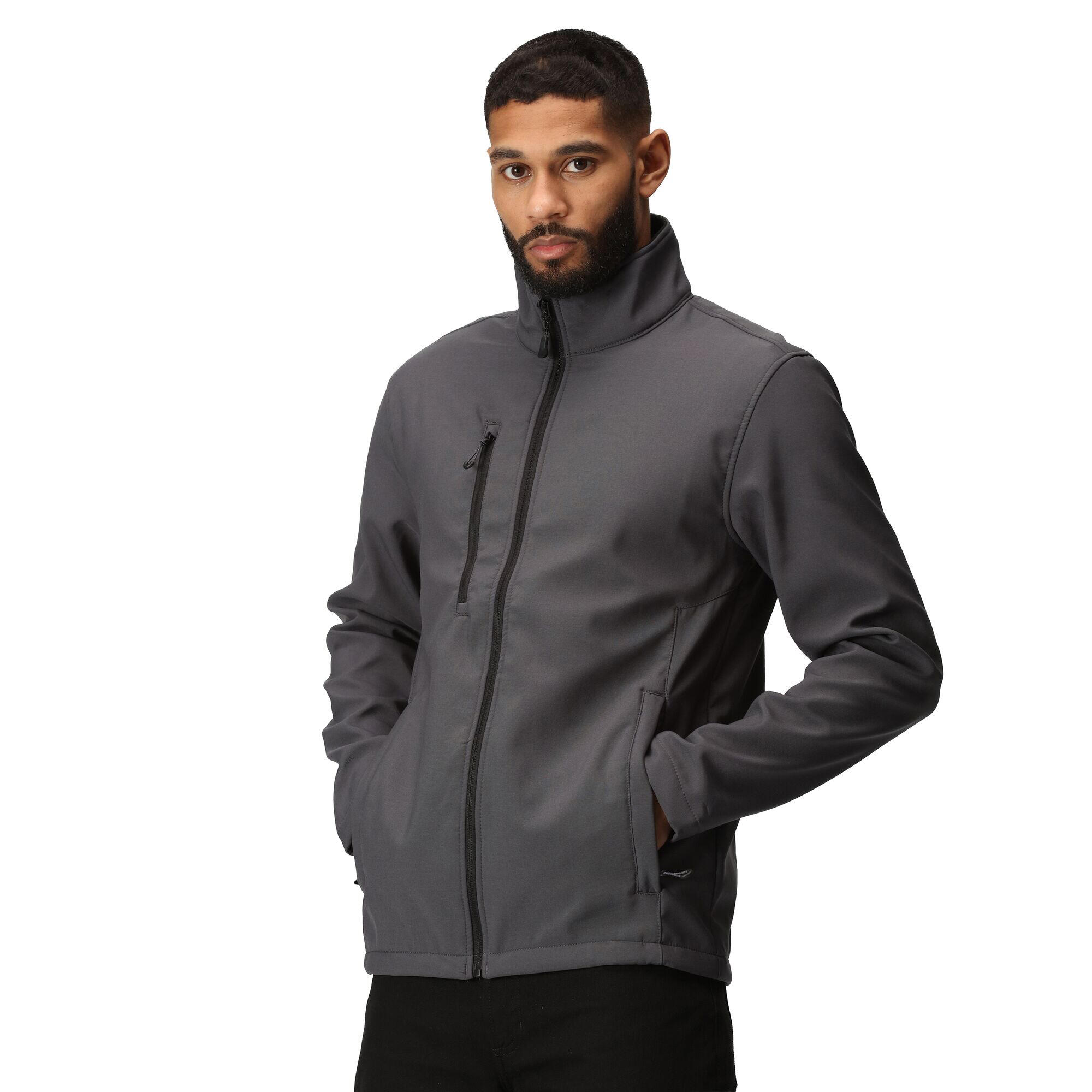 Mens Soft Shell Jacket (Seal Grey) 4/5