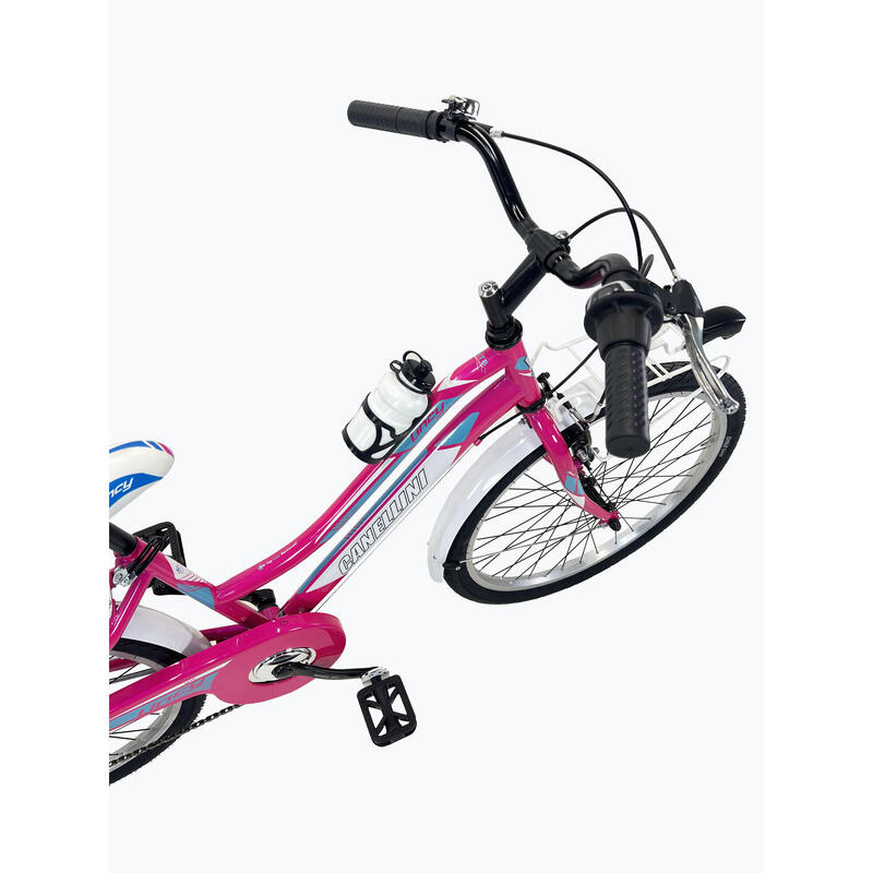 Bicicletta da bambina MTB Canellini LINCY 24" 6V - Fucsia/Azzurro