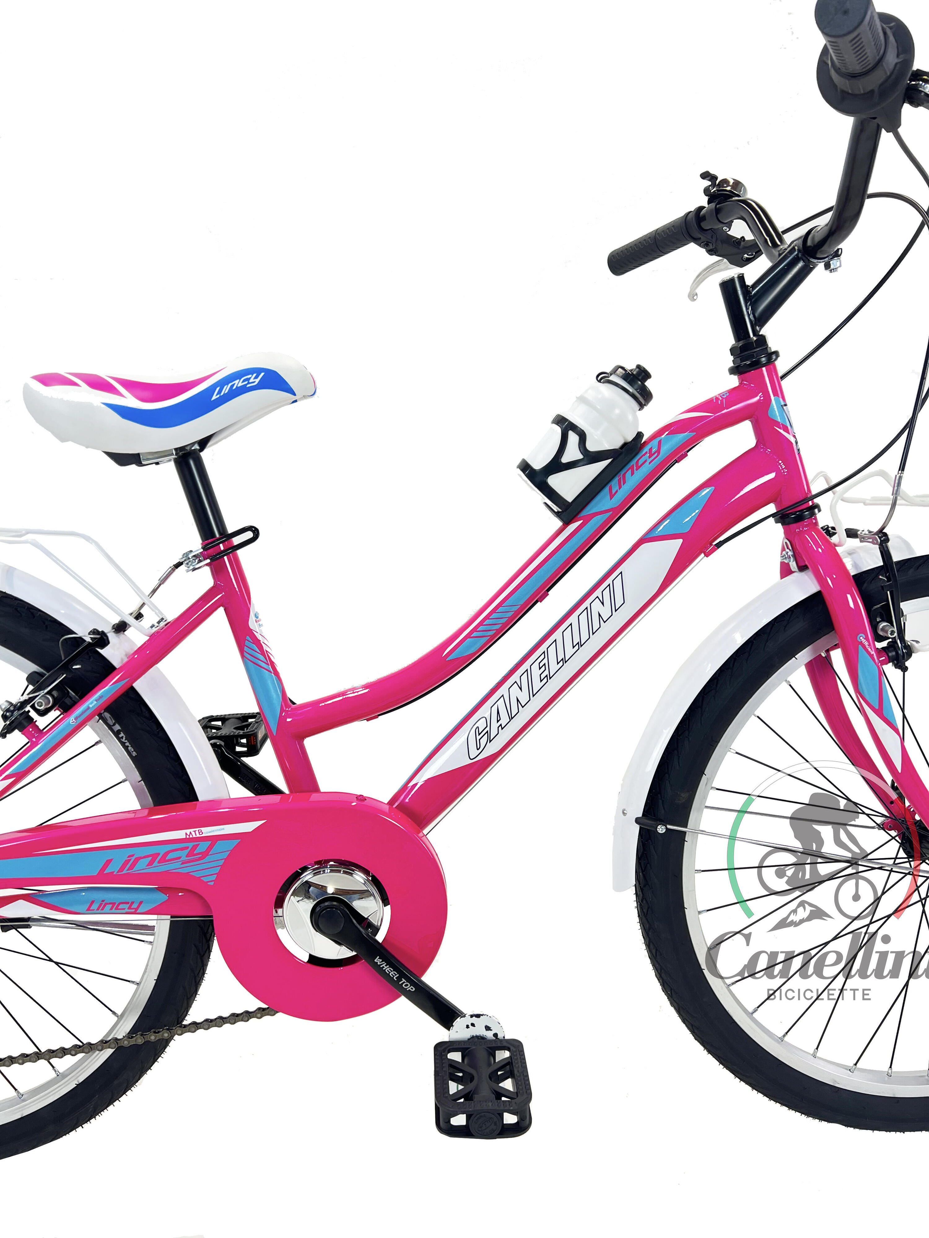 Meisjesfiets MTB Canellini LINCY 24" - Fuchsia/Lichtblauw 2/3