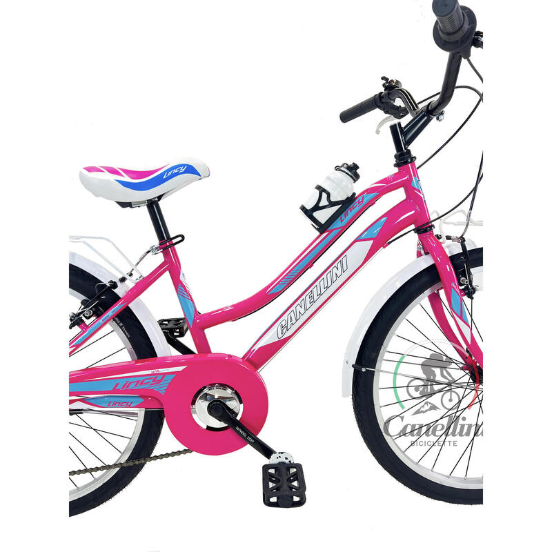 Bicicletta da bambina MTB Canellini LINCY 24" 6V - Fucsia/Azzurro