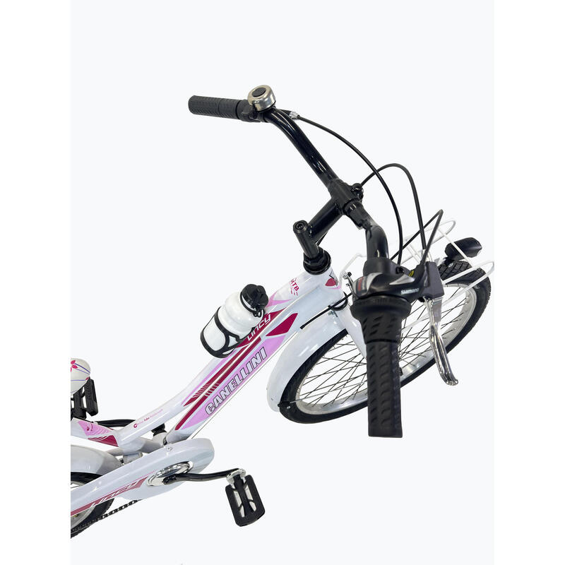 Bicicleta de niña MTB Canellini LINCY 24" 6V - Blanco/Rosa