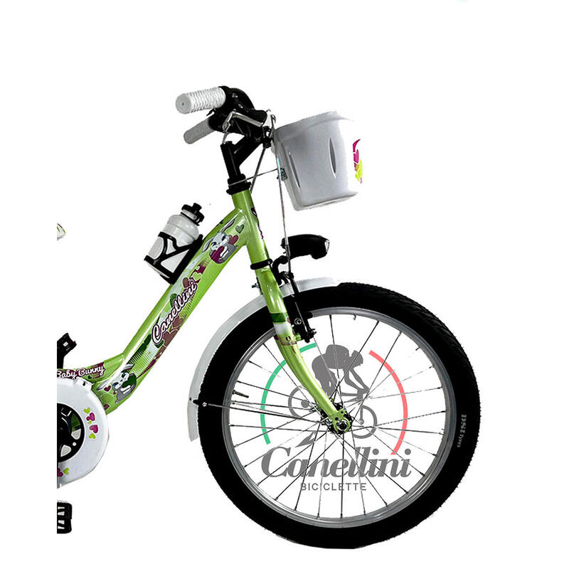 Bicicletă pentru fete Canellini VENERE 20" BABY BUNNY - Verde deschis