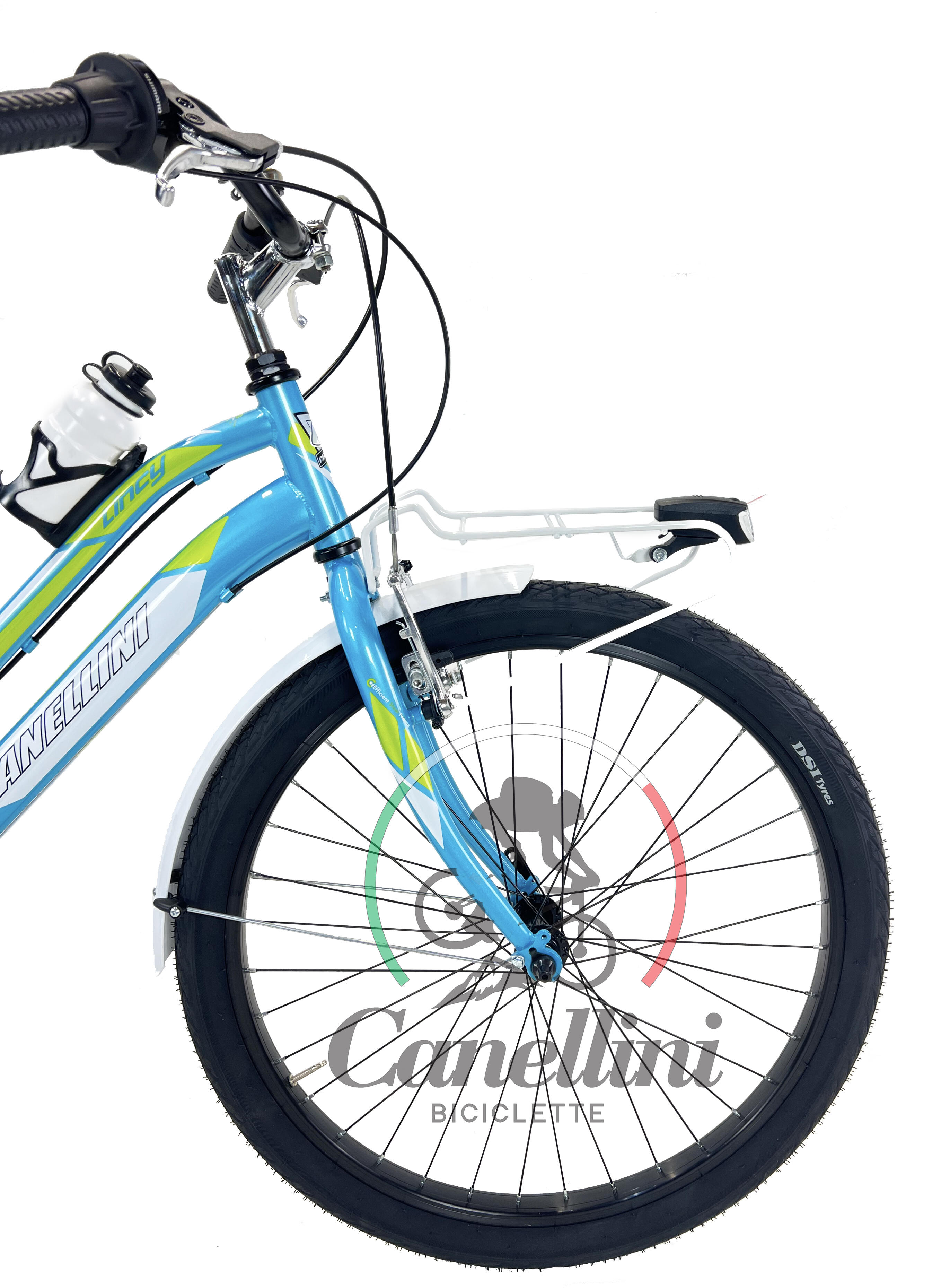 Meisjesfiets MTB Canellini LINCY 24" - Lichtblauw/Groen 2/3