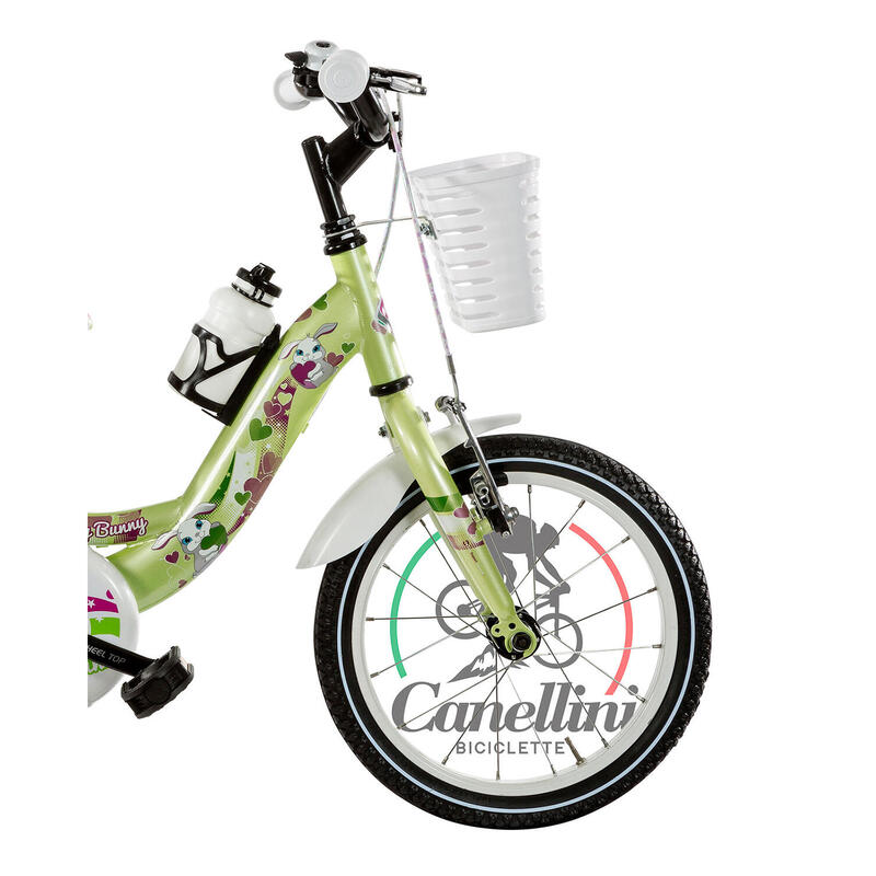 Bicicleta de niña Canellini VENERE 14" BABY BUNNY - Verde Claro