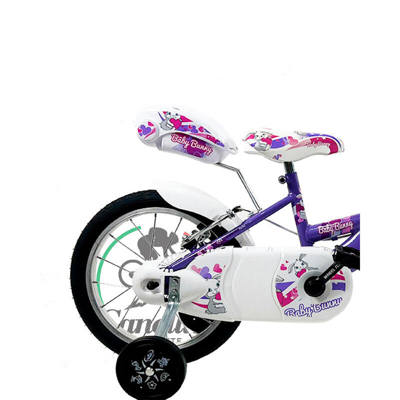 Bicicletă pentru fete Canellini VENERE 14" BABY BUNNY - Violet