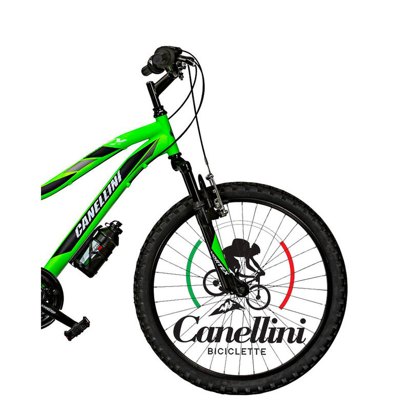 Bicicletă pentru băieți Canellini VORTEX 24" - Verde/Negru