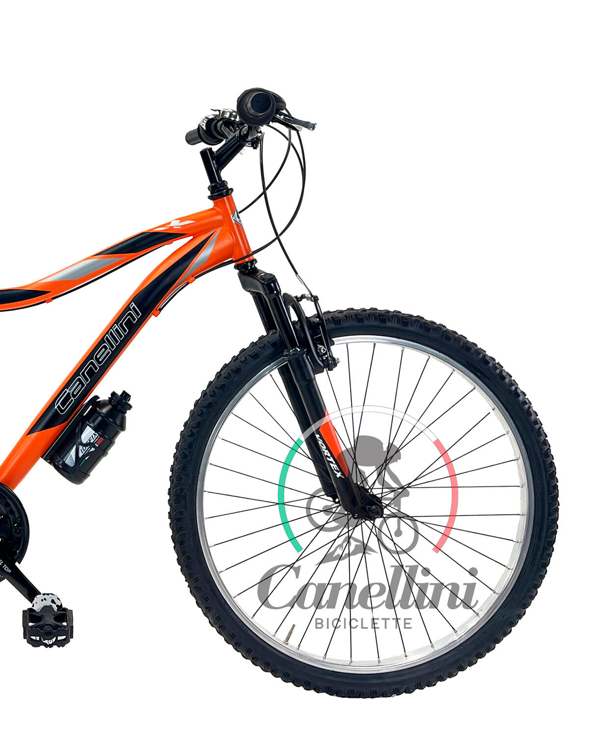 Kinderfahrrad MTB Canellini VORTEX 26" 18V - Orange/Schwarz 2/3