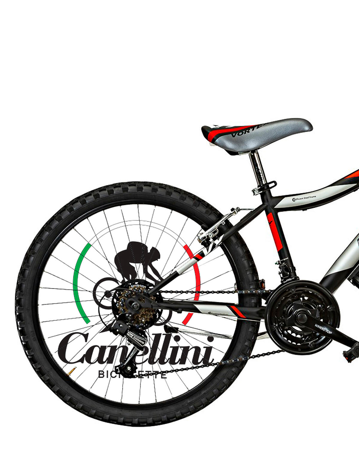 Kinderfiets MTB Canellini VORTEX 24" - Zwart/Rood 3/3