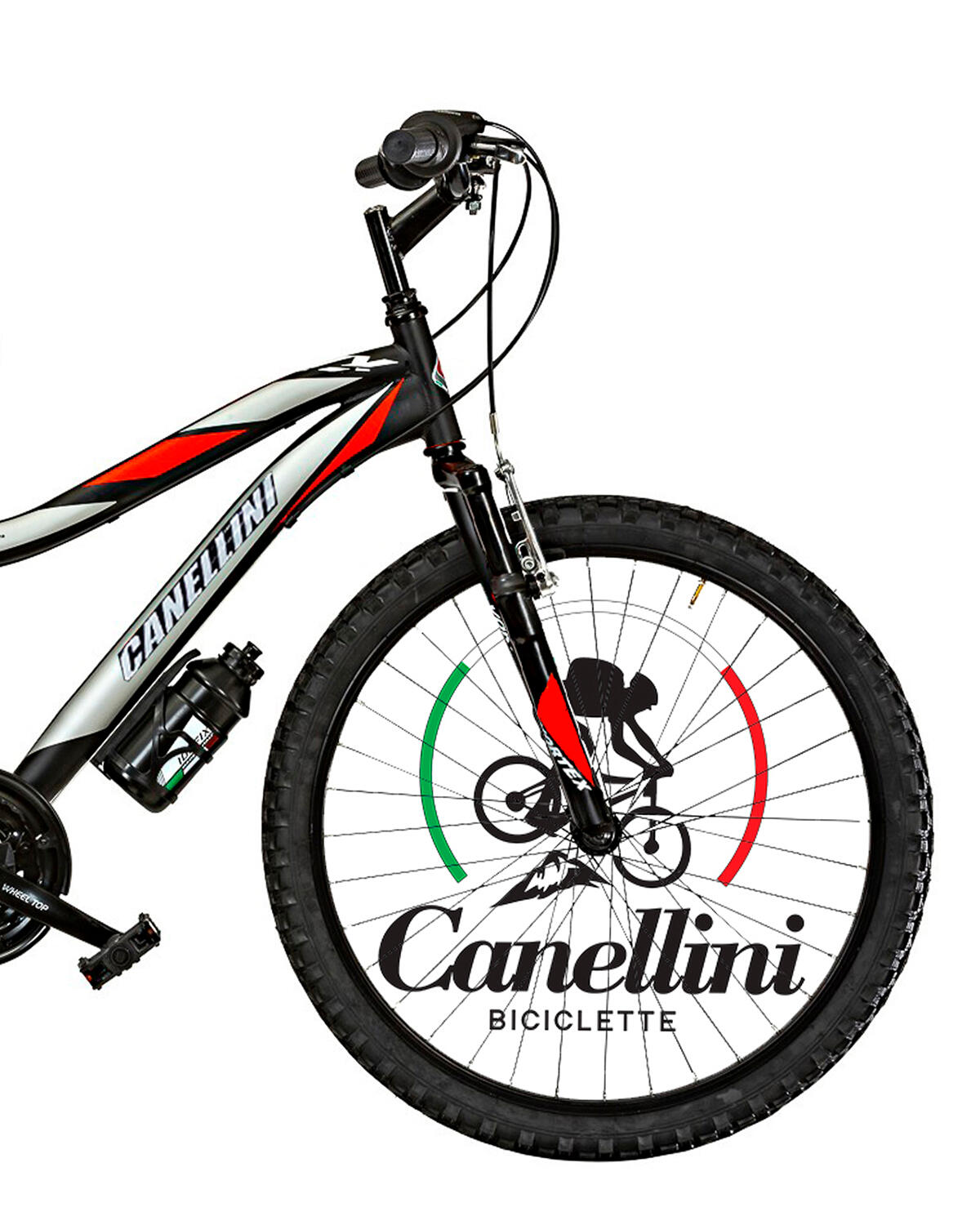 Kinderfiets MTB Canellini VORTEX 24" - Zwart/Rood 2/3