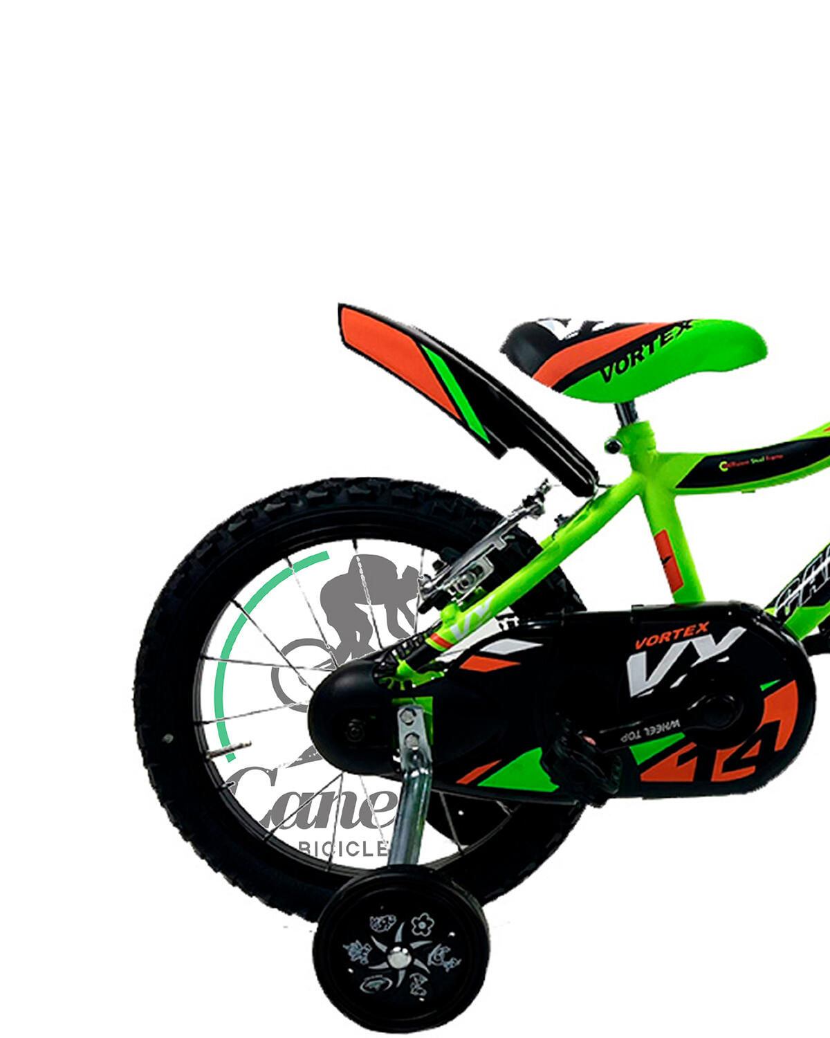 Bicicleta de criança BTT Canellini VORTEX  14" - Verde/Preto/Laranja 3/3