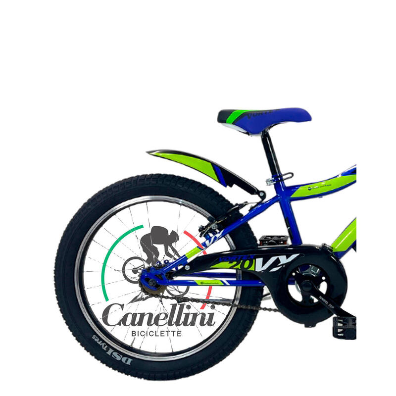 Bicicletă pentru băieți Canellini VORTEX 20" 1 viteză - Albastru/Verde/Negru