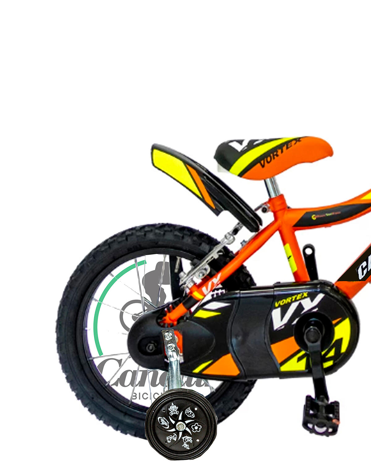 Bicicleta de criança BTT Canellini VORTEX  14" - Laranja/Preto/Amarelo 3/3