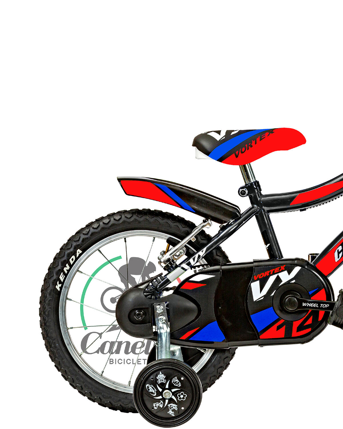 Bicicleta de criança BTT Canellini VORTEX  14" - Preto/Vermelho/Azul 3/3