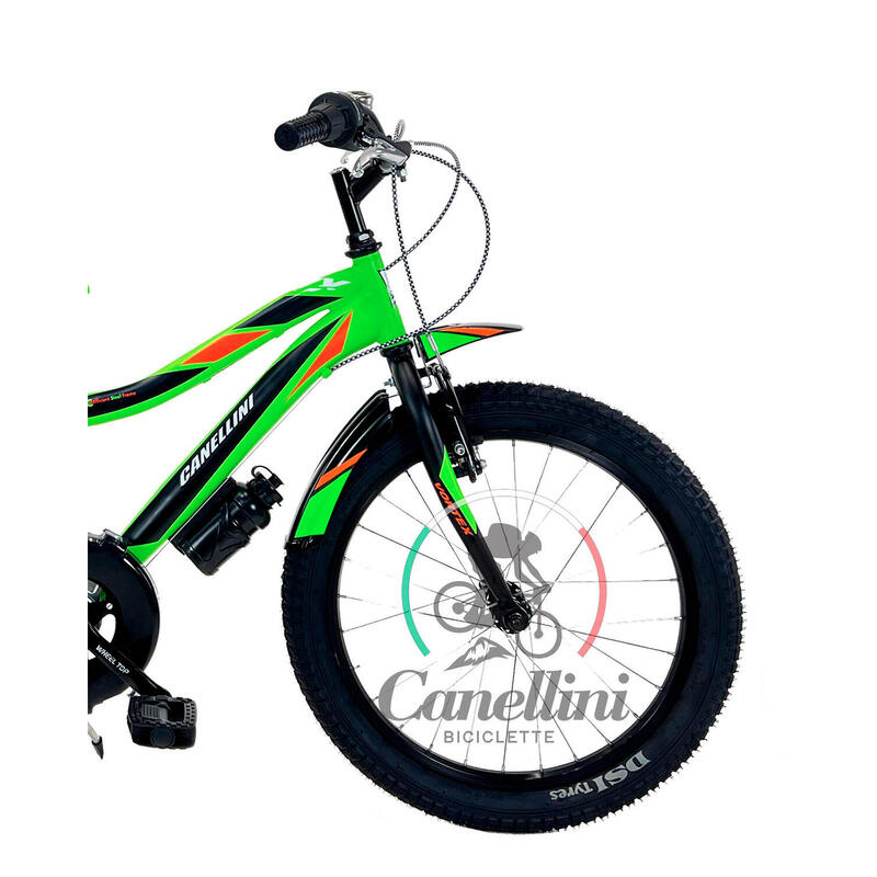 Vélo Enfant VTT Canellini VORTEX 20" 6V - Vert/Noir/Orange