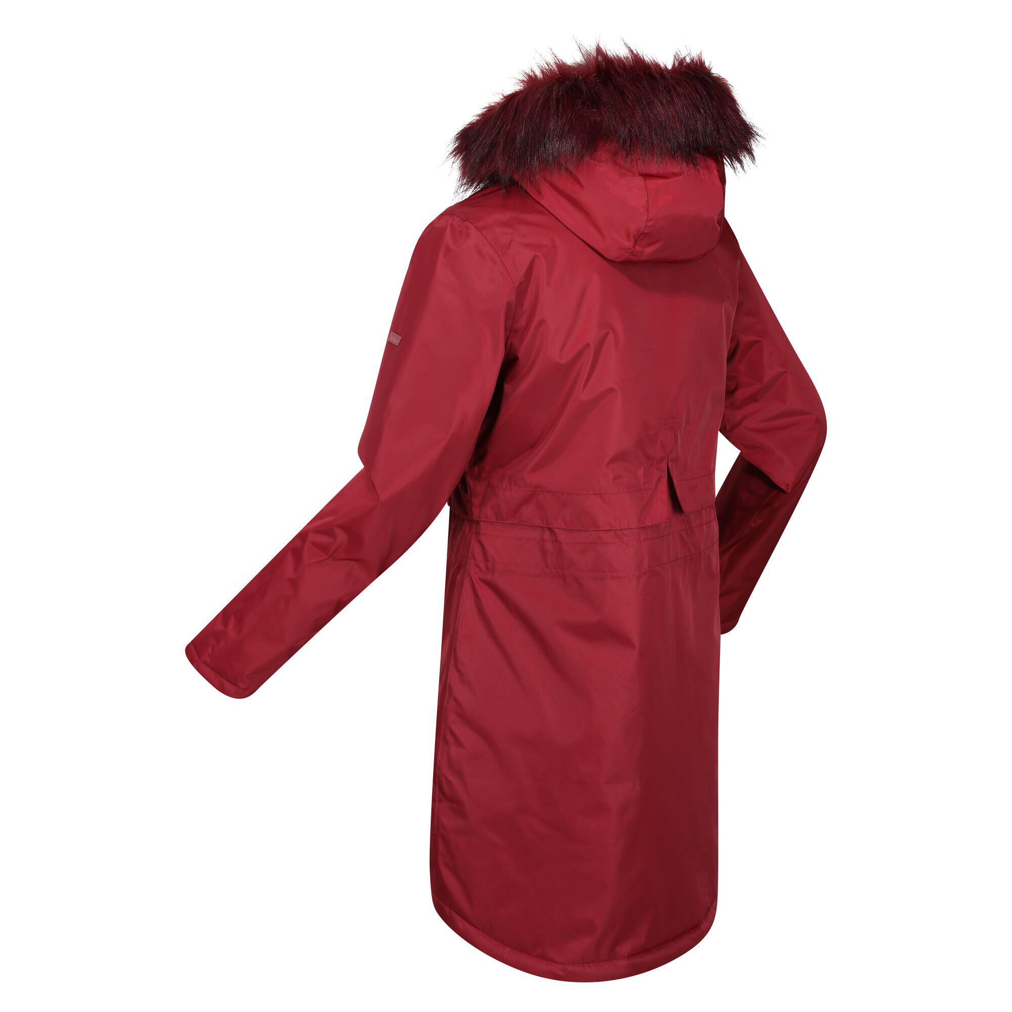 Womens/Ladies Lyanna Faux Fur Trim Parka (Cabernet) 4/5