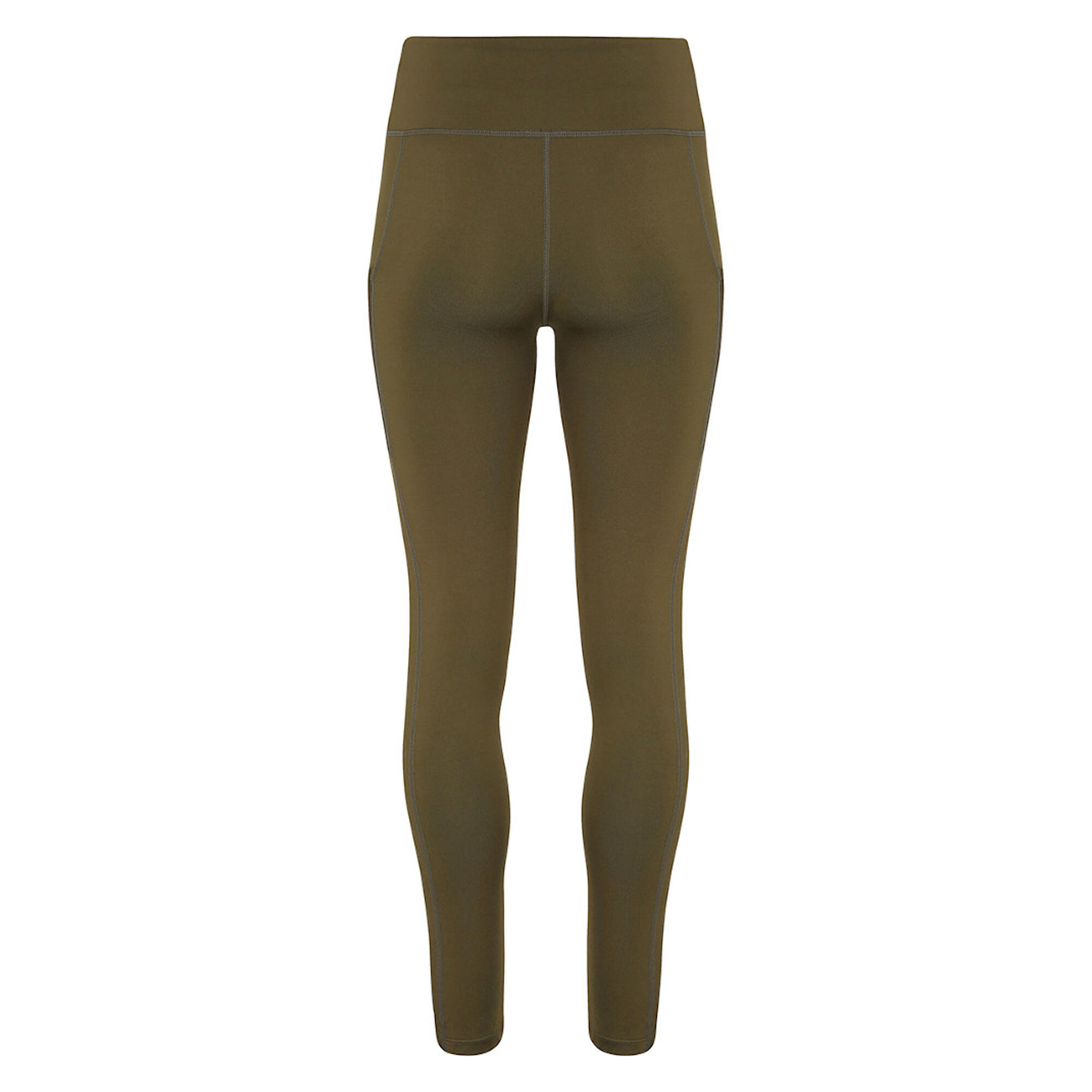 Womens/Ladies Performance Compression Leggings (Olive Green) 2/3