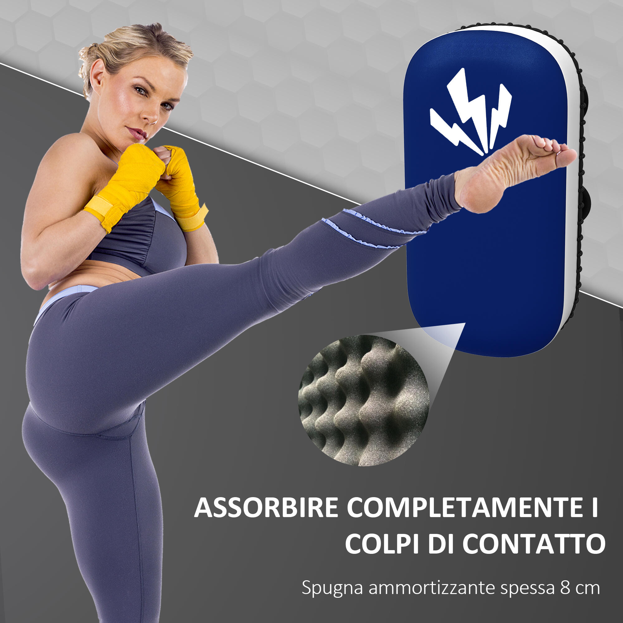 SPORTNOW Colpitore Boxe e Muay Thai Imbottito in EPE e PU Blu 4/7