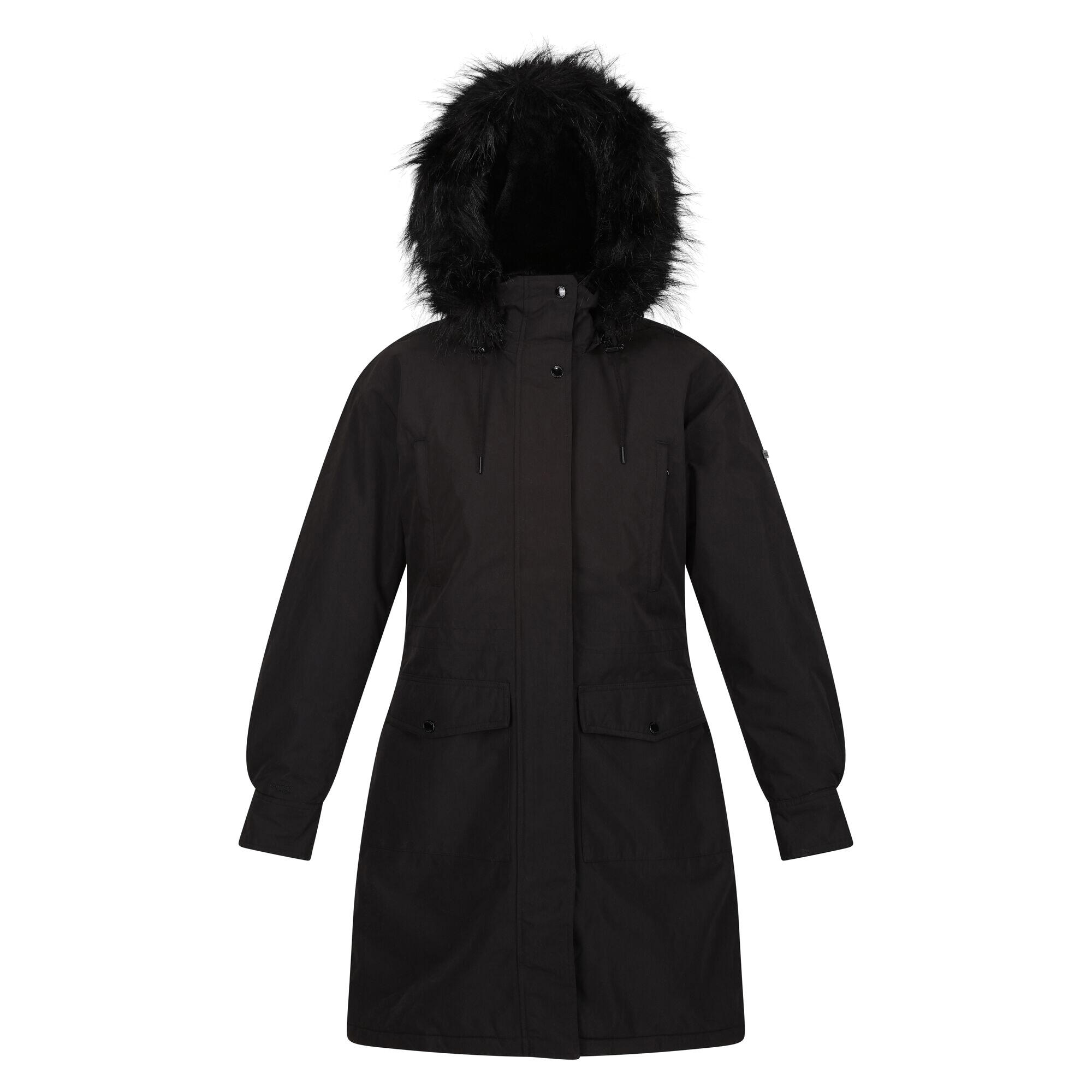 REGATTA Womens/Ladies Shiloh Faux Fur Trim Parka (Black)