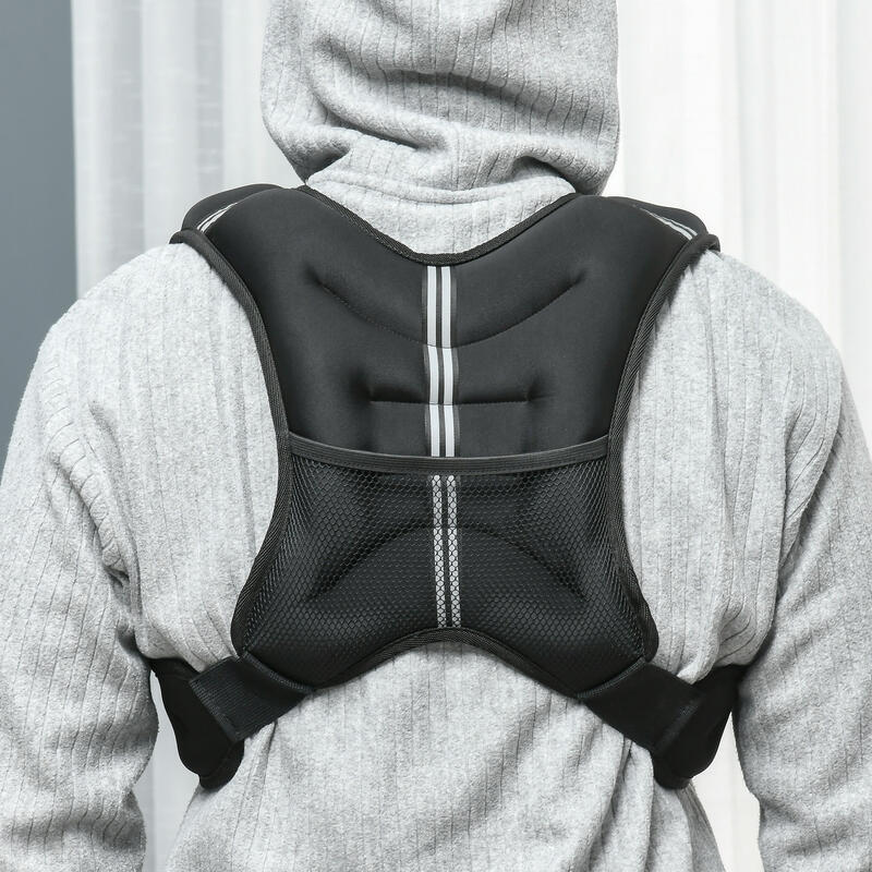 HOMCOM Vestă cu Greutate Respirabilă  5 kg cu Buzunar de Depozitare Negru