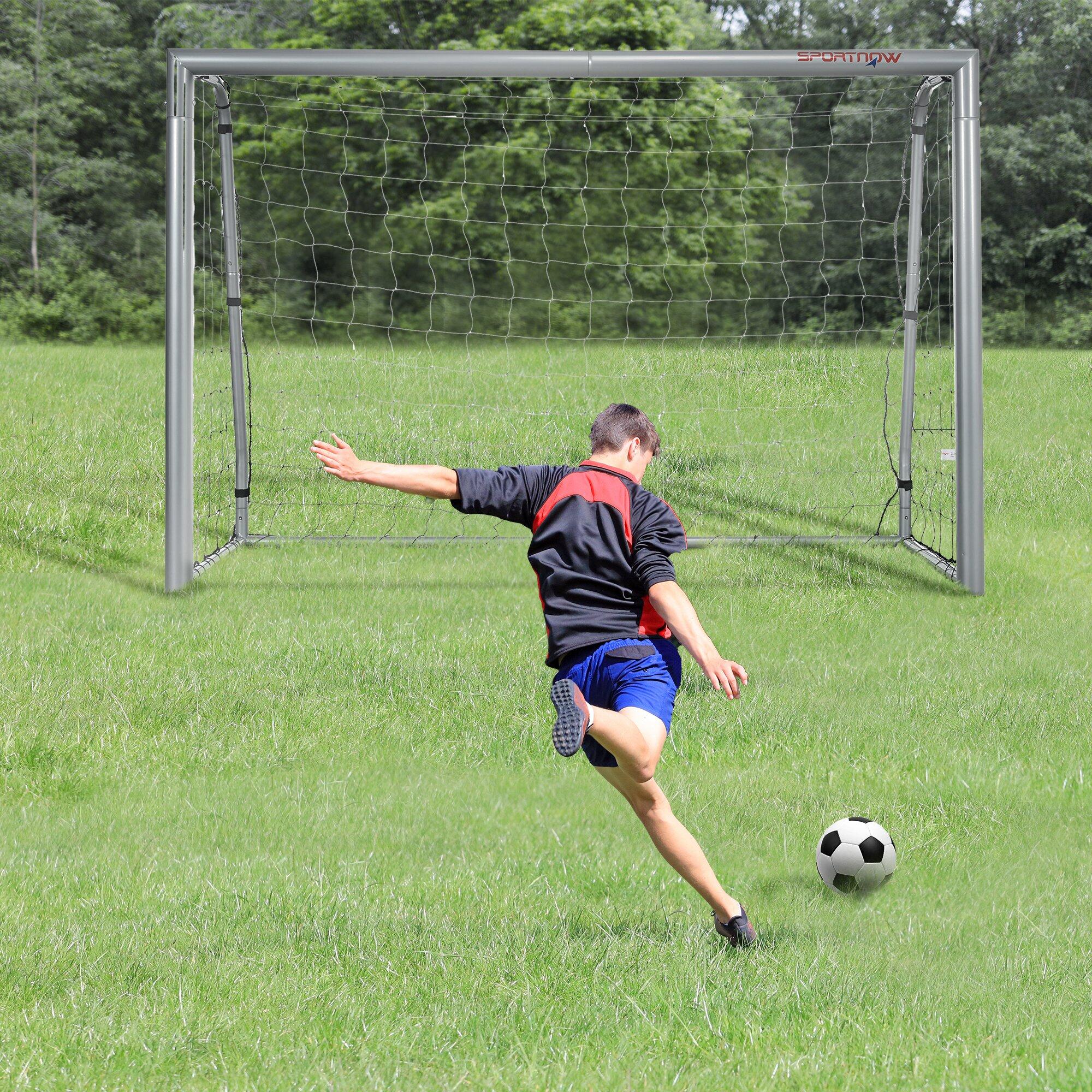 SPORTNOW Porta da Calcio 240x85x160 cm Grigia in PE e Metallo 2/7