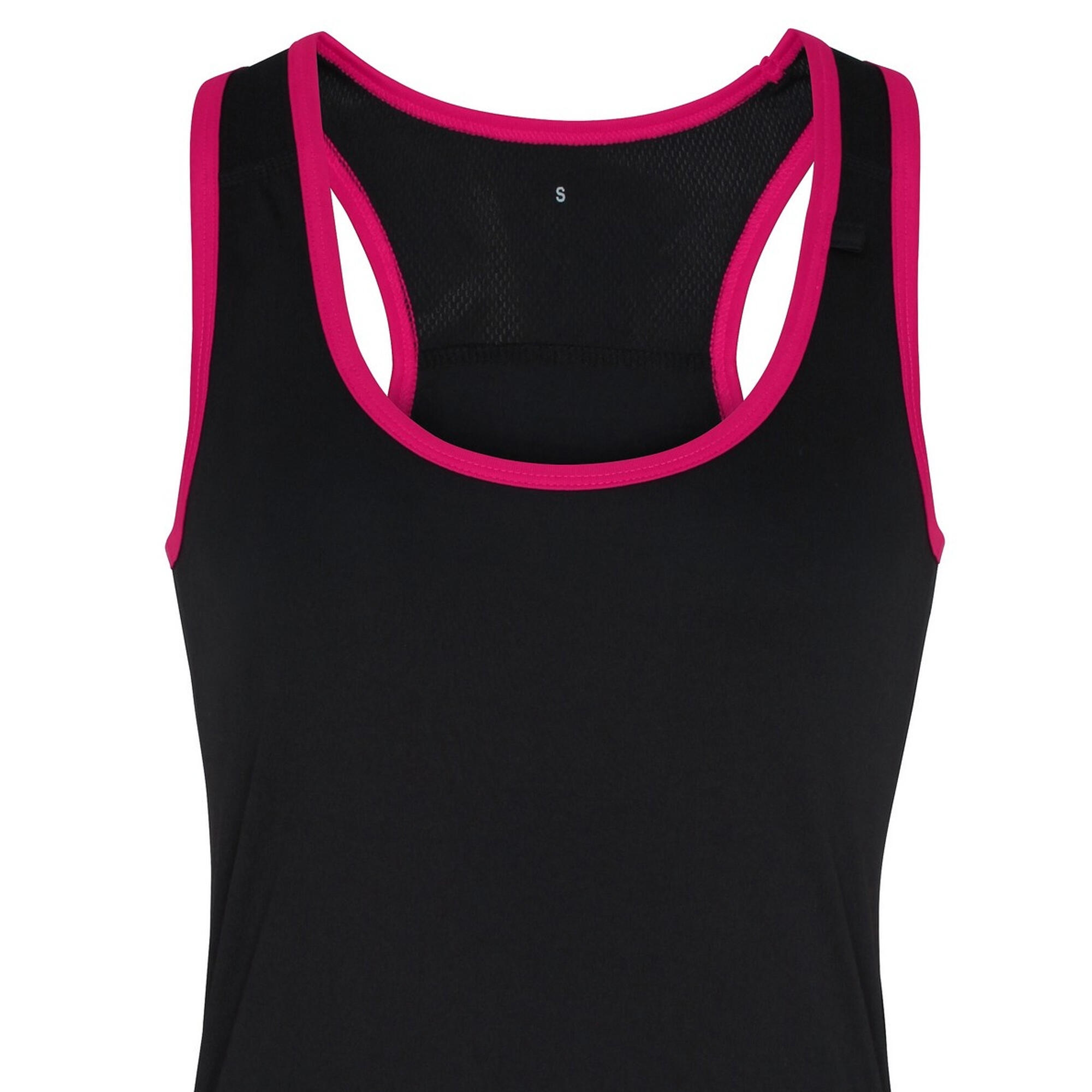 Tri Dri Canottiera Sportiva Donna TriDri Nero/Rosa 2/3